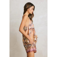 Tropical Print Halter Sleeveless Flowy Top