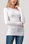 Round Neck Fitted Tee White
