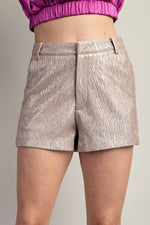 High-Waisted Texturized Shorts