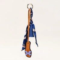 Scarf Tassel Keychain with Mini Sandal Charm