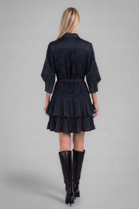 Lace Overlay Mini Tiered Dress