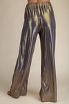 Metallic Gray Wide Leg Pants