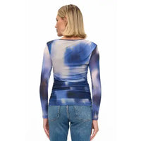 Blue Mesh Abstract Long Sleeve