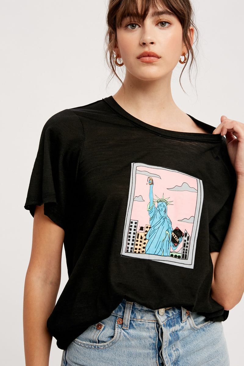 New York And Pizza Knit Top