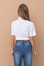 Short sleeves Button down Crop top