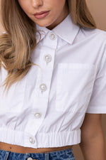 Short sleeves Button down Crop top