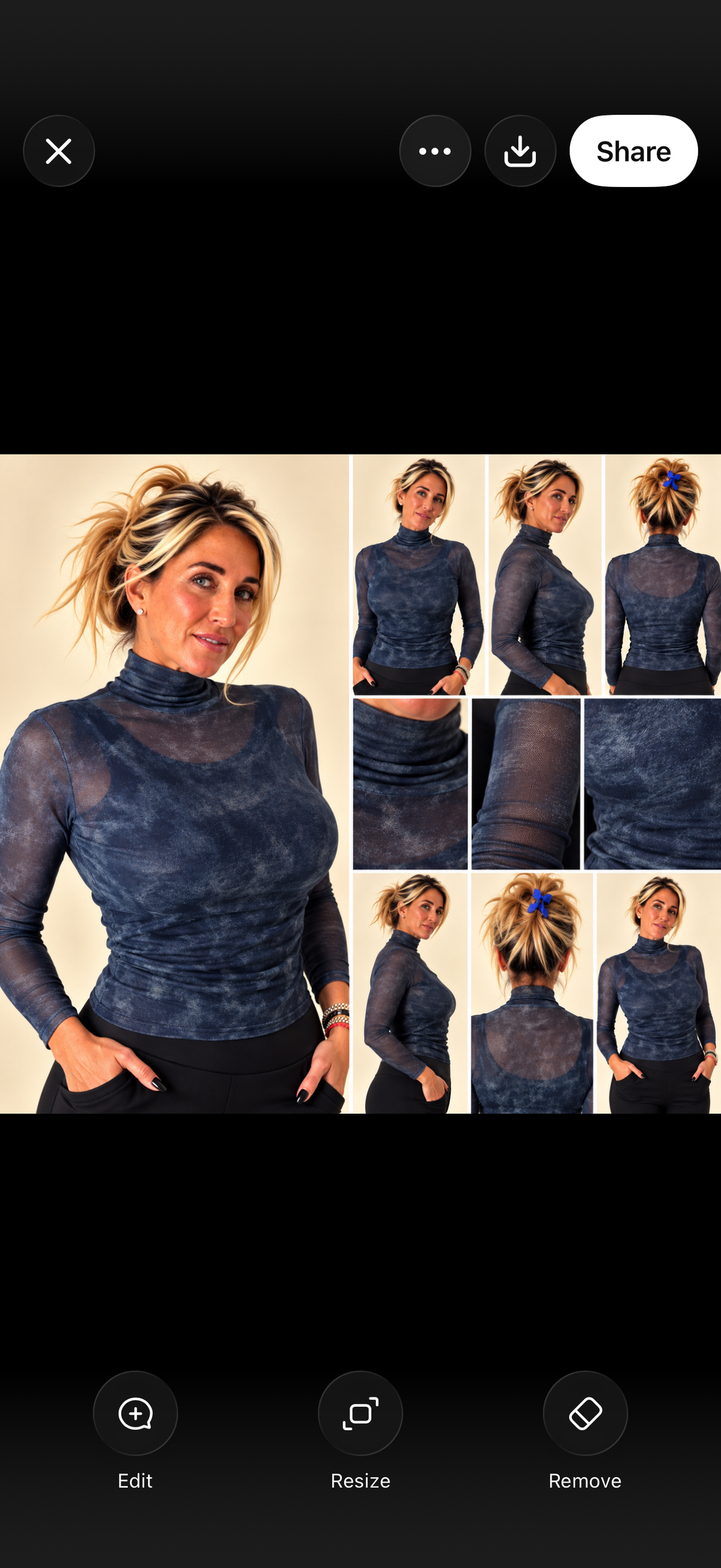 Midnight Blue Sheer Mock