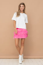 Cotton Studded Short Sleeves Crop Tee