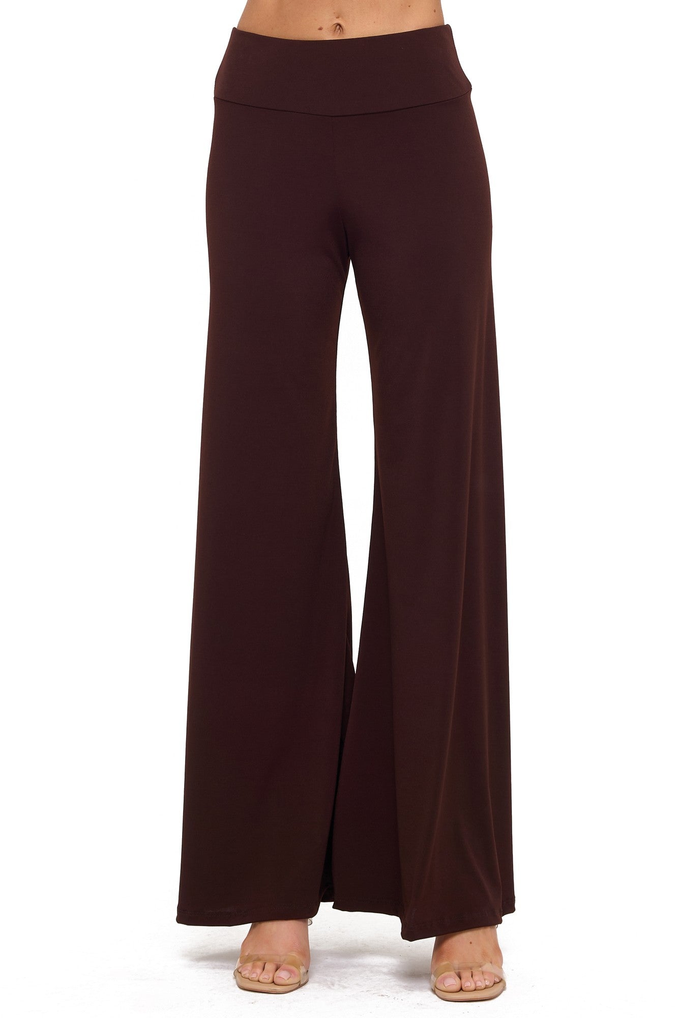 Chocolate Brown High Waisted Wide Leg Pants
