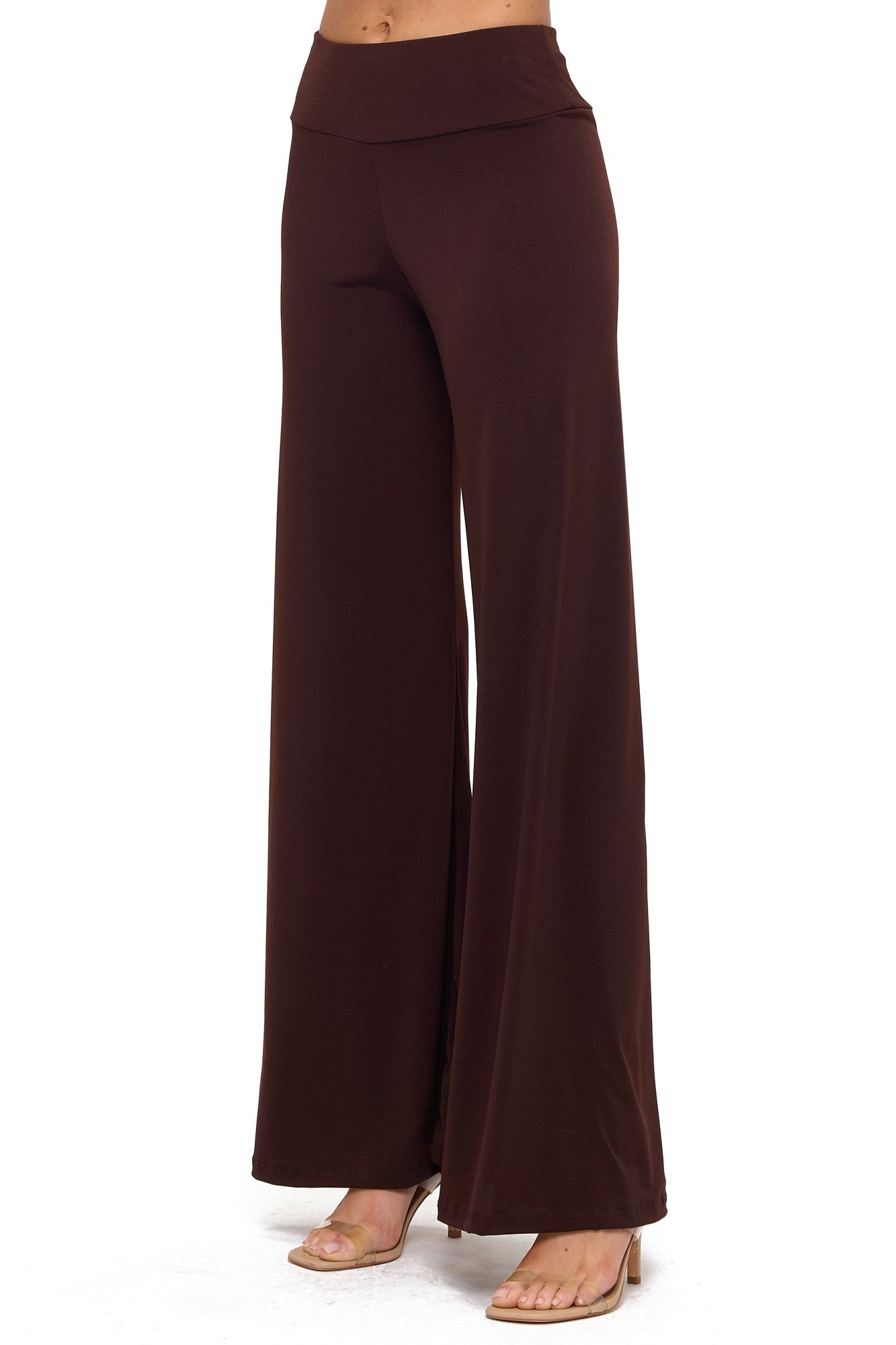 Chocolate Brown High Waisted Wide Leg Pants