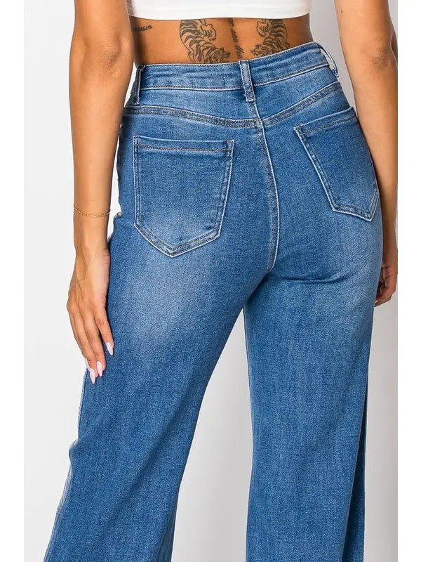 Sequin High-Waisted Flare Jeans