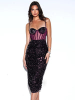 Grape Sequin Corset Dress