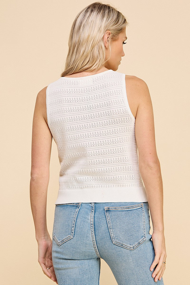 Fine Gauge Pointelle Top