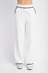 LINEN BLEND PANTS CONTRAST WITH EDGE DETAIL
