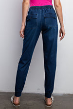 COTTON STRETCH DENIM JOGGER PANTS