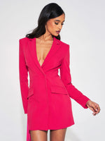 Ruby Fringe Draping Blazer Dress