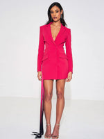 Ruby Fringe Draping Blazer Dress