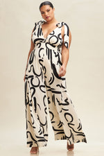 PLUS BRUSH STROKES TIES JUMPSUIT