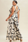 PLUS BRUSH STROKES TIES JUMPSUIT
