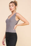 Bodycon Techno Rib V-Neck Tank