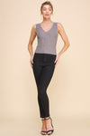 Bodycon Techno Rib V-Neck Tank