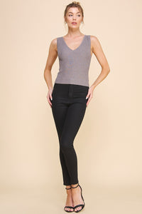 Bodycon Techno Rib V-Neck Tank