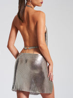 Silver Copper Mesh Top