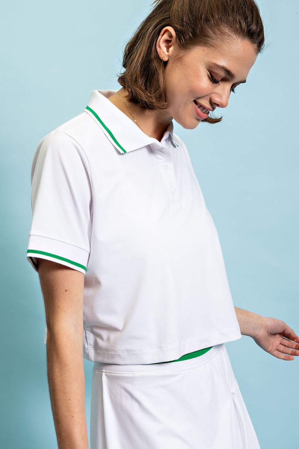 BUTTER TENNIS POLO CROP SHIRT
