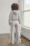 Heather Gray Bow-Tie Detail Wide Leg Lounge Pants