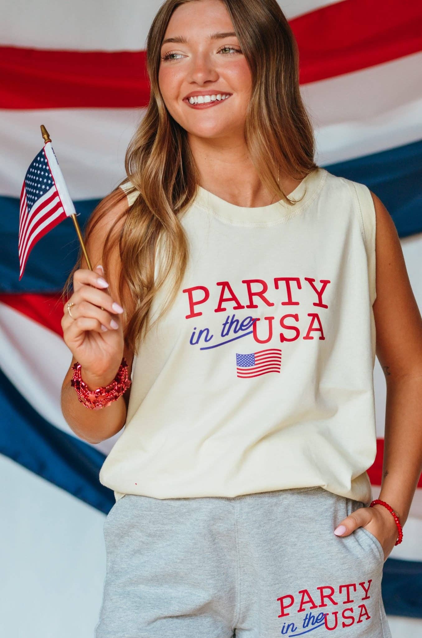 Party in the USA Patriotic Graphic Tank Top