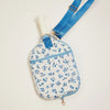 Blue Floral Tennis Racket Bag with Adjustable Strap