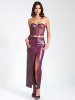 Purple Lace Corset Bustier Top