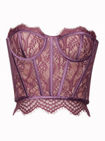 Purple Lace Corset Bustier Top