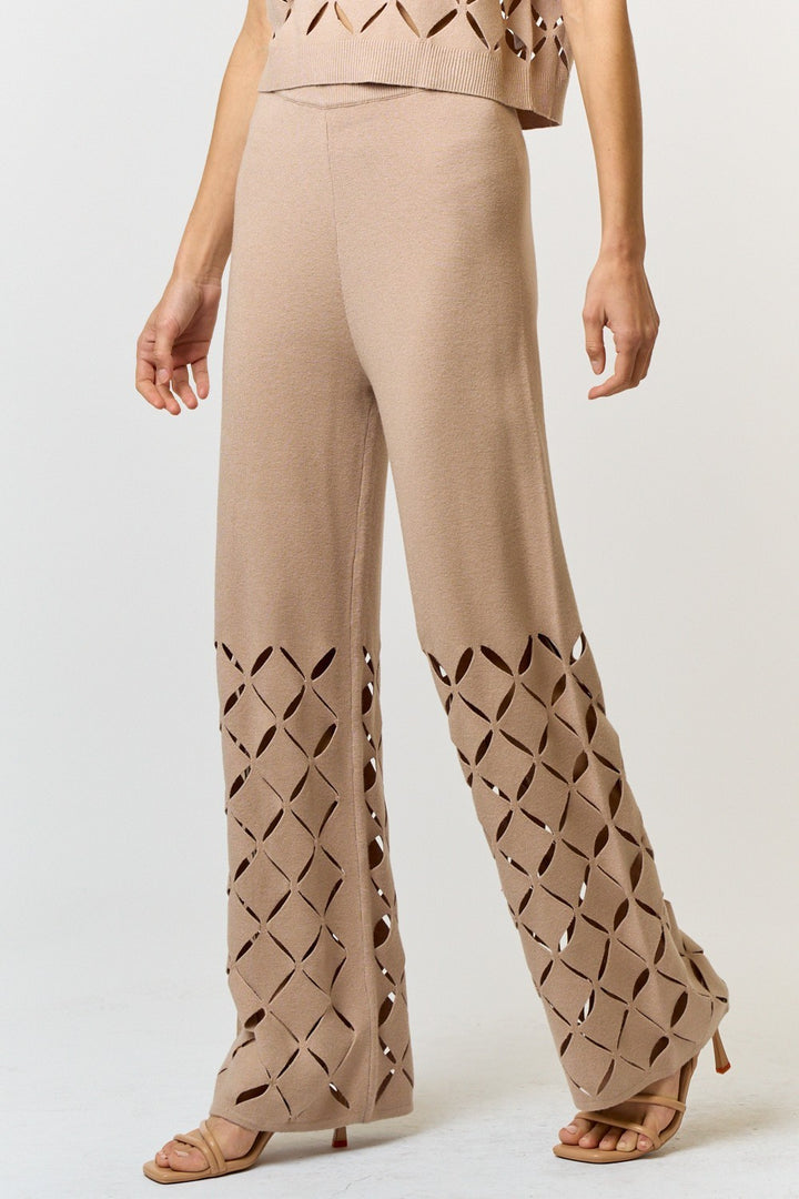 CUT OUT DETAIL SWEATER PANTS NUDE