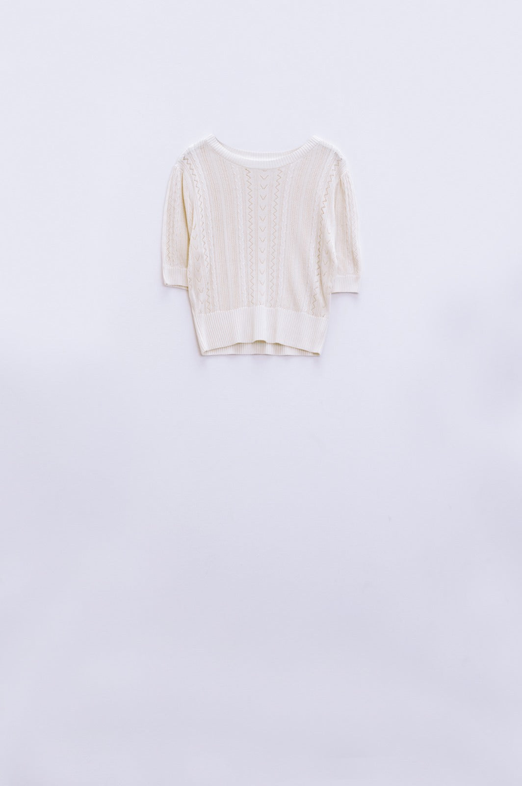 V-Neck Pullover Knitted Short Sleeve Sweater