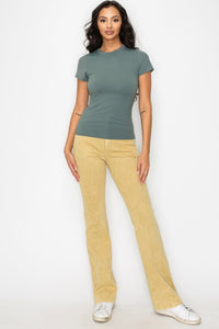 Essential Fitted Crew Neck Stretch Tee Green