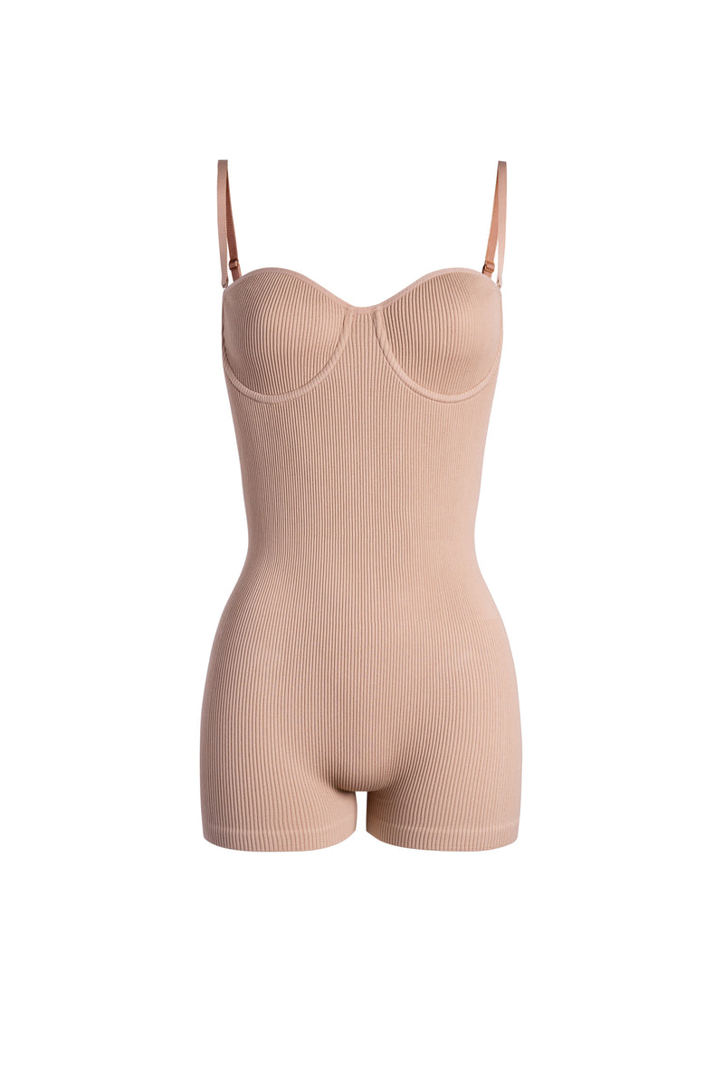 RIBBED REMOVABLE STRAP ROMPER
