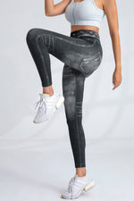 Seamless Denim Print Leggings Jeans