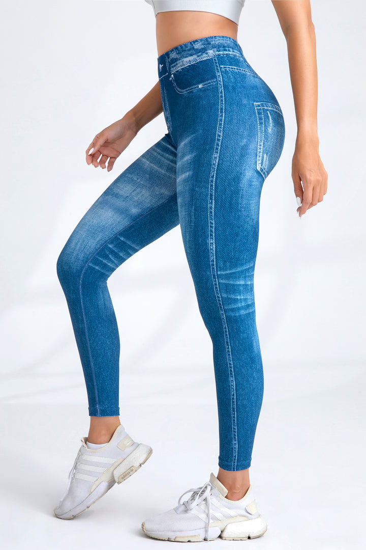 Seamless Denim Print Leggings Jeans