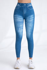 Seamless Denim Print Leggings Jeans