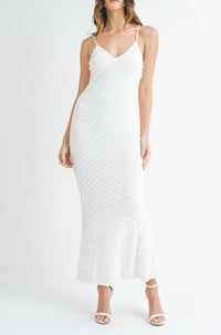 BODYCON ASYMETRICAL MINI RUFFLE MAXI DRESS