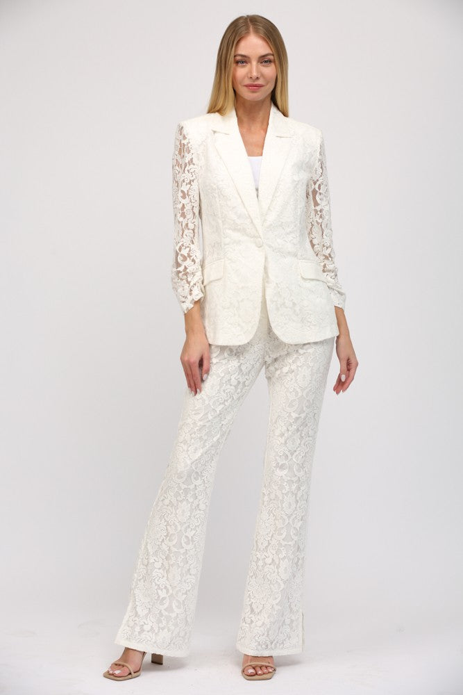 SIDE SLIT LACE FLARE PANTS – Amanda Jean NYC