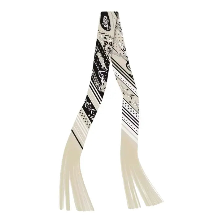 Printed Twilly Scarf with Fringe Ends