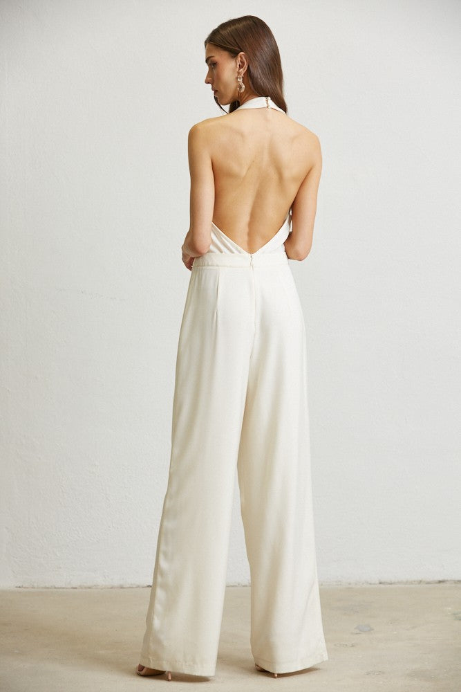 LUXE SATIN JUMPSUIT WHITE