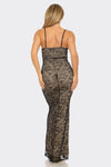 RHINESTONE FLORAL LACE MERMAID MAXI DRESS