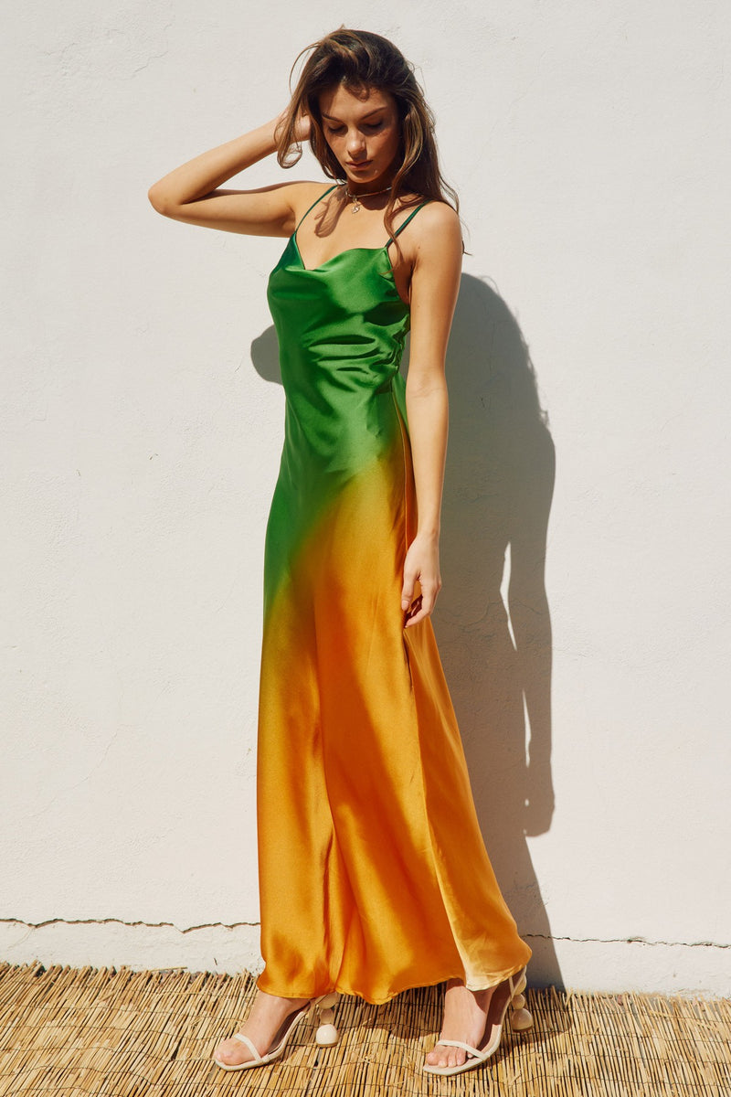 Radiance Ombre Criss Cross Back Maxi Dress