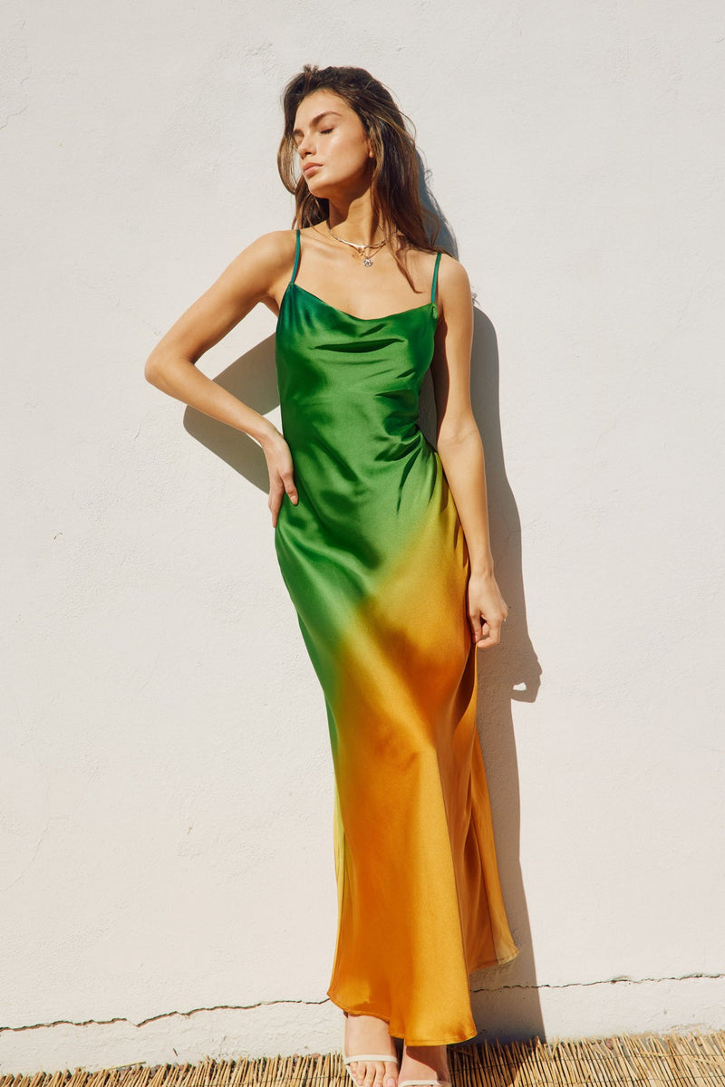 Radiance Ombre Criss Cross Back Maxi Dress