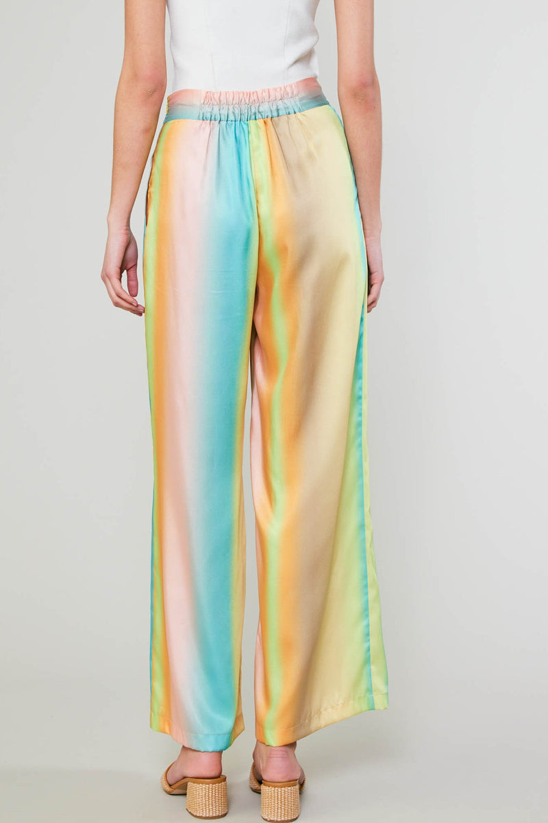 GRADATION PRINT WIDE-LEG PANTS