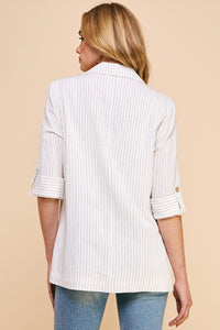 Pin-Striped Soft Linen Jacket