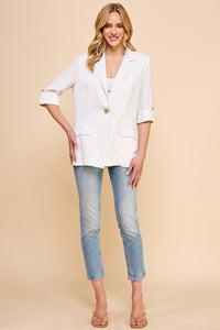Pin-Striped Soft Linen Jacket